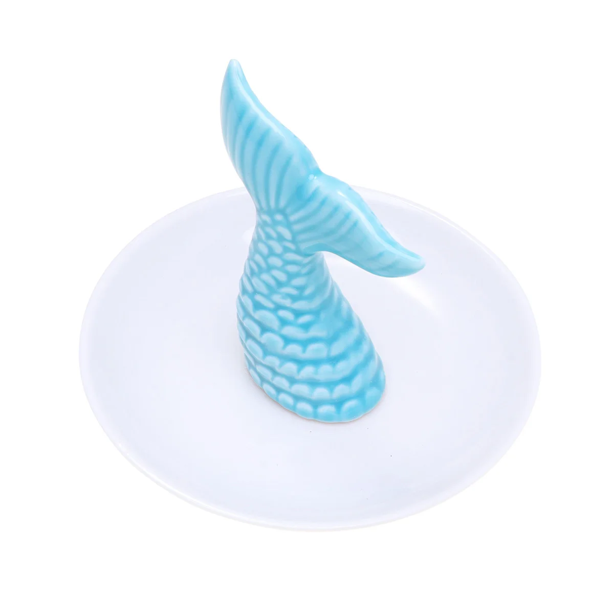 

Керамический гальванический поднос для ювелирных изделий, хвост русалки, декоративное кольцо, ожерелье, блюдо, органайзер для хранения ювелирных изделий, поднос для браслета, сережек