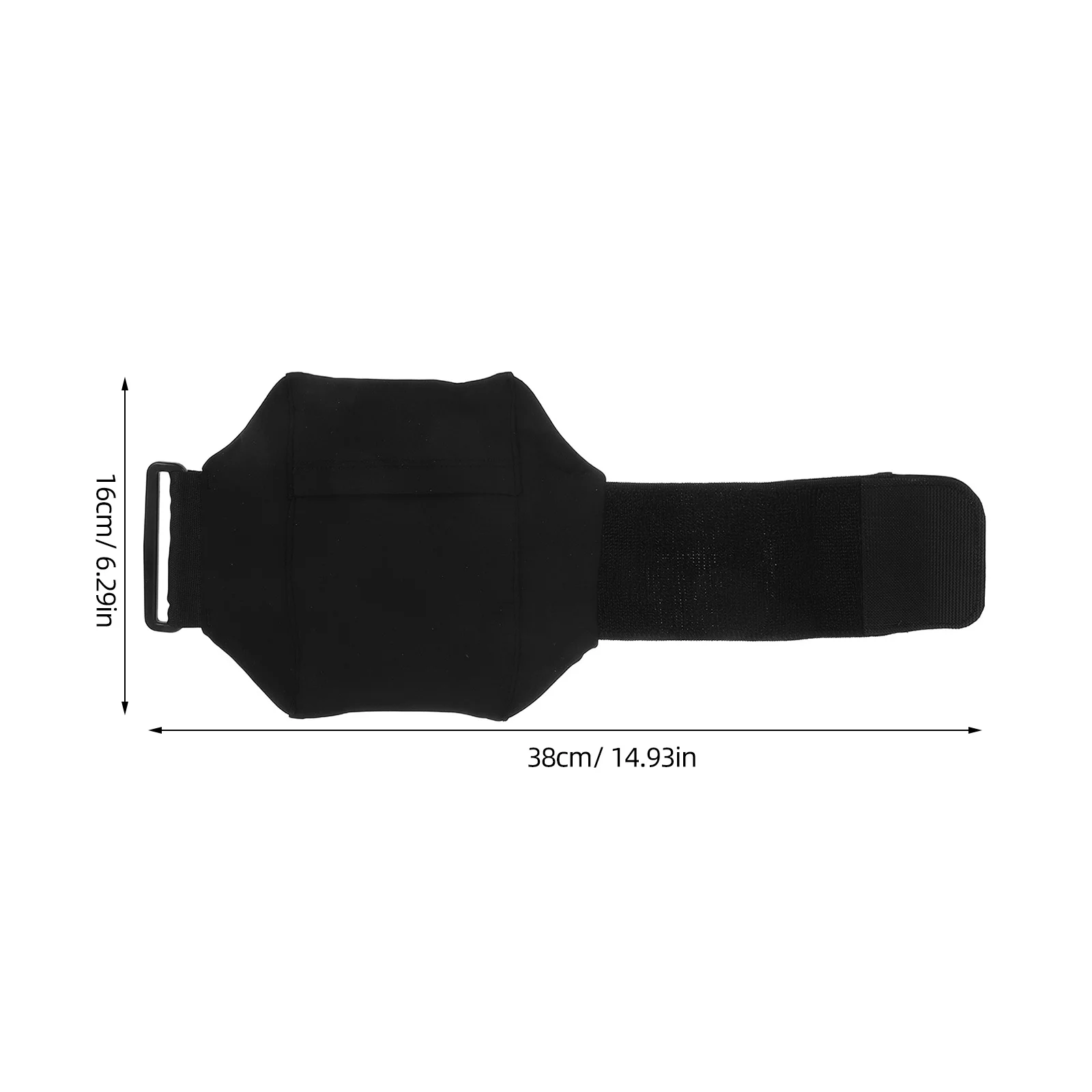 Black Sports Running Leg Pouch Elastic Calf Bag Hook Loop Tape Phone Holder Storage Case Workout Bag for Outdoor Exercise