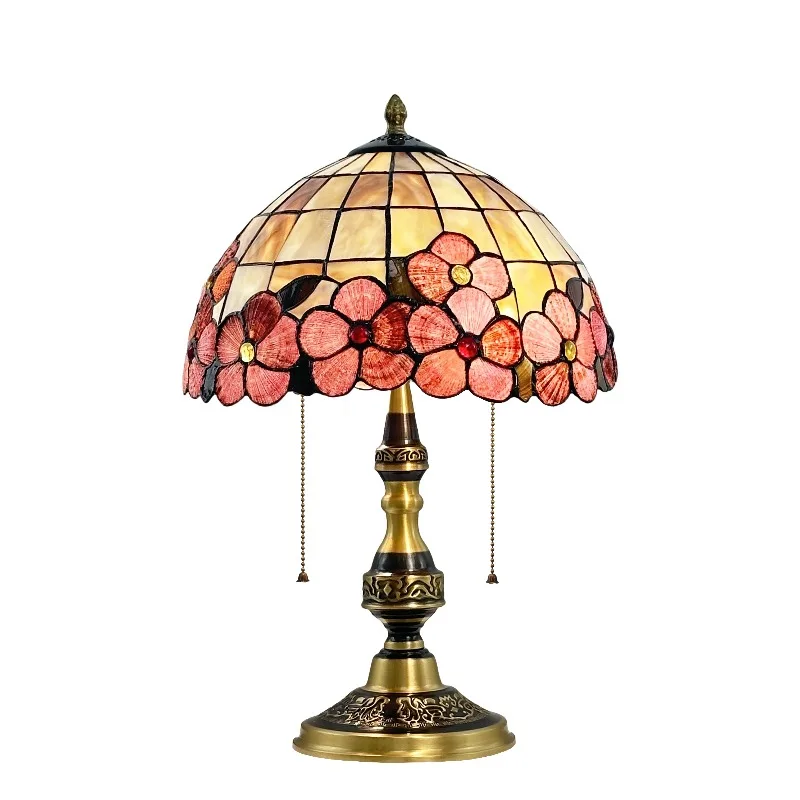 جميع مصابيح مكتبية على شكل قذيفة نحاسية لغرفة المعيشة، مصباح بجانب السرير لغرفة النوم الأمريكية الرجعية الأوروبية الرومانسية الدافئة لهدايا الزفاف وغرفة النوم #1