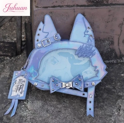Anime Portable Itabag Y2k JK Kawaii Lolita Cosplay Cute Cat Dominates The World Cat Girl Slant Shoulder Laser Paint Skin Itabag