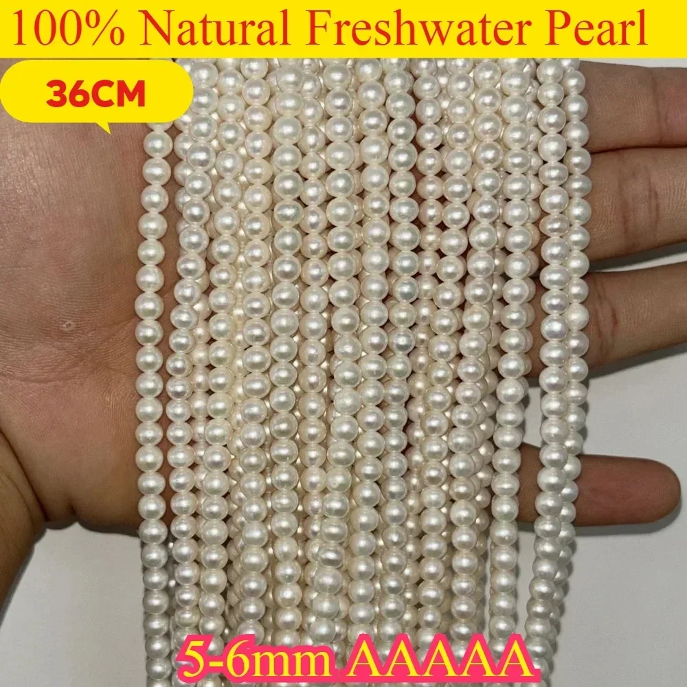 AAAAA 5-6mm Exquisite Nearround Natural Freshwater Pearl Loose Bead for Jewelry Making DIY Women Necklace Bracelet Accessories