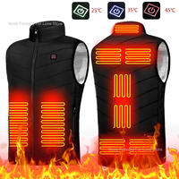 Customizable New Hot Selling Electric Heating Vest Coats Jackets Vests 9 Areas Black JRBX9869