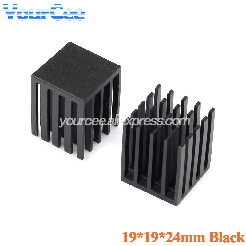10pcs/5pcs 19*19*24mm 19*14*8mm 19*14*6mm 19*13*11mm Black Heatsink Cooling Fin Aluminum Heat Sink Cooler Radiator 19x19x24mm