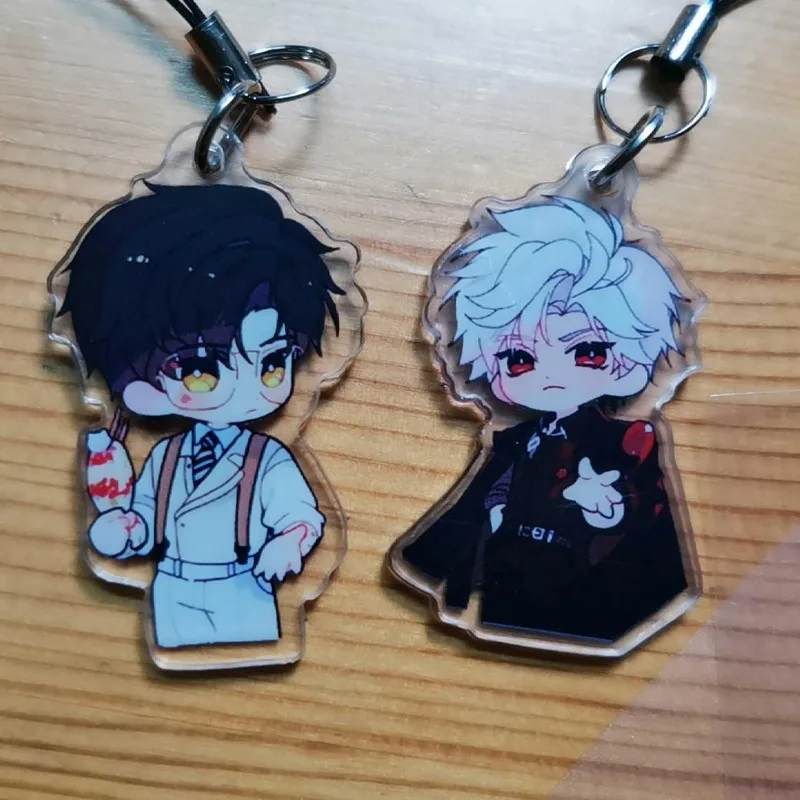 5Pcs 사랑과 Deepspace 귀여운 휴머노이드 아크릴 전화 매력 코스프레 Xavier Zayne Rafayel Sylus Caleb 키 체인 가방 펜던트 선물