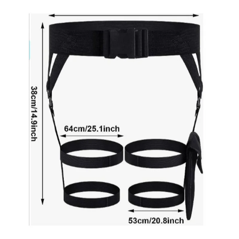 Jarretelles multi-bracelets et gants en cuir pour femmes, ceinture utilitaire de poche noire, accessoire de Costume de Cosplay, sangles de jambes pour fête d'halloween