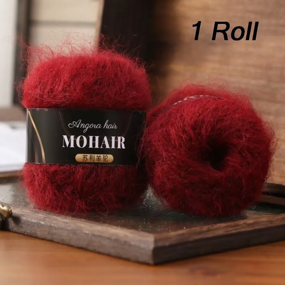 Comfortable Thread Cotton Blended Alpaca Mohair Yarn Long Haired Soft Fluffy Knitting Yarn Handmade Crochet Yarn DIY Handicrafts