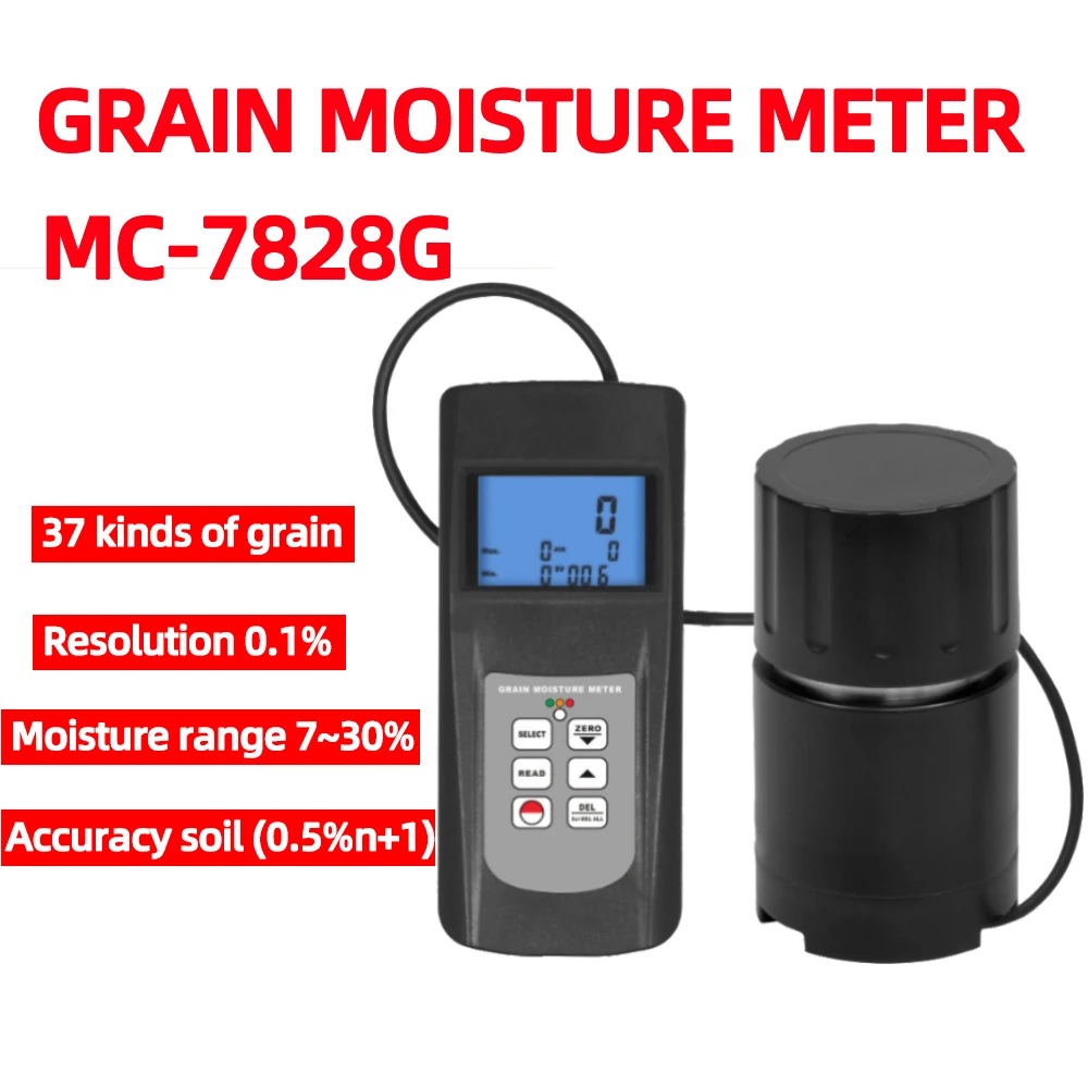 Grain Moisture Meter Cup Type MC7828G Can Measure 37 Kinds Of Rice Wheat Corn Soybean Canola Coffee Sorghum Moisture Content tes