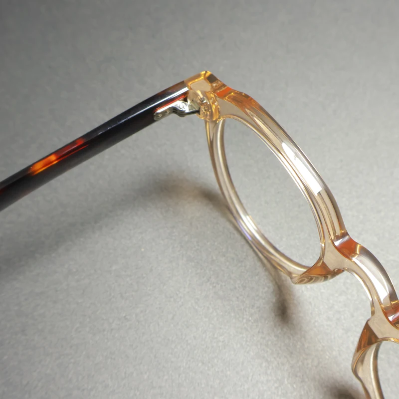 Vintage Acetate Eyeglasses Frame Men Round Ultra Light Handmade Glasses Frame Women Retro Japan Luxury Brand Designer Eyewear