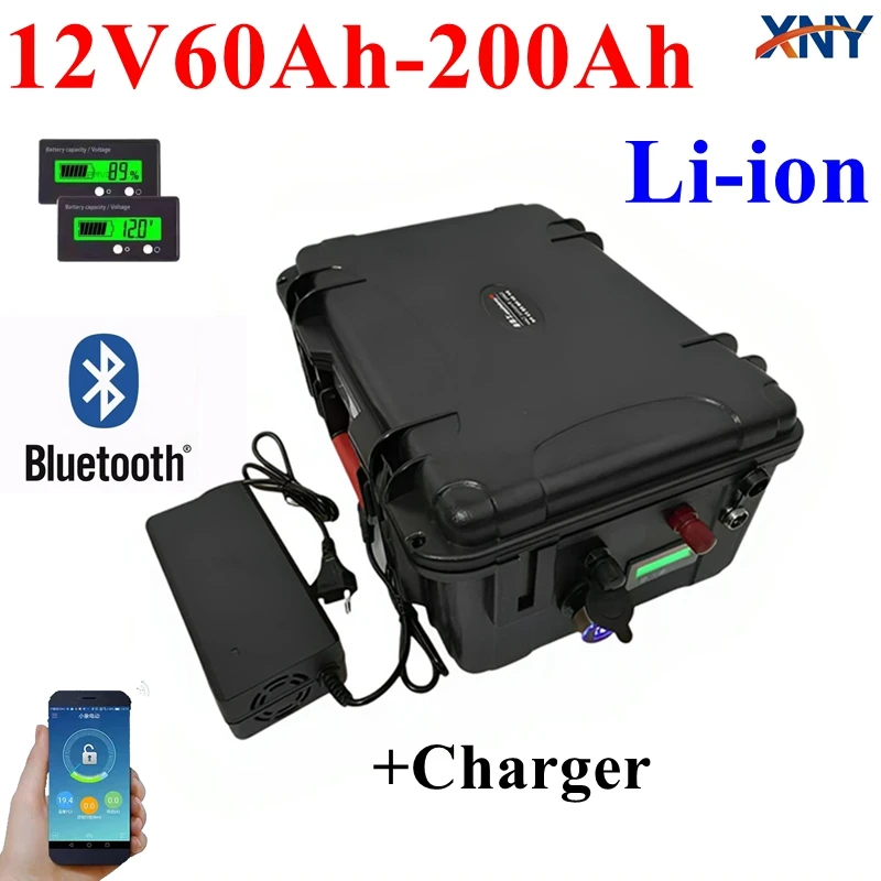 

Waterdichte Oplaadbare 12V 60ah 80ah 120ah 150ah 180ah 200ah Lithium-Ion Batterij Voor Trollen Motorboot Propeller + 10a Oplader