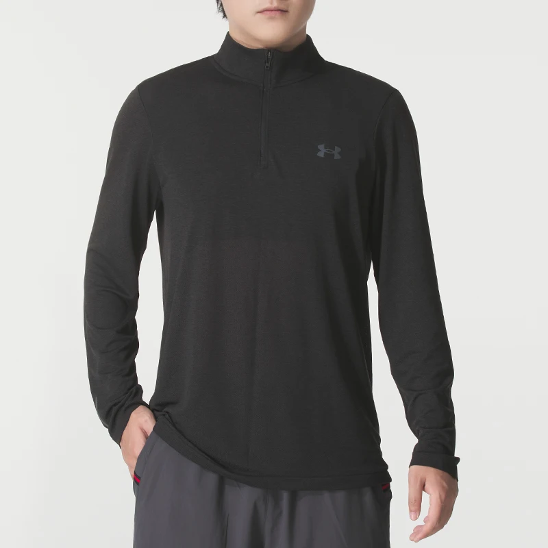 

Мужская футболка Under Armour с длинным рукавом, воротником-стойкой и молнией до середины груди, удобная и дышащая, для бега и тренировок, 1378168-001