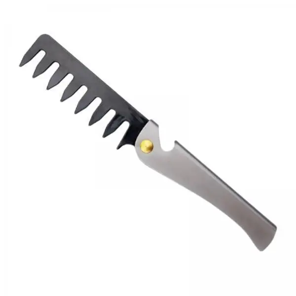 Folding Comb Portable Stainless Steel Pocket Comb Barber Styling Tool Wide Tooth Hairdressing Comb for Men Travel and Salon Use
