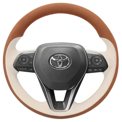 Genuine Leather for Toyota Camry Avalon Corolla 2022 Hand Sewing Car Steering Wheel Cover Protective Interior Car Accessories