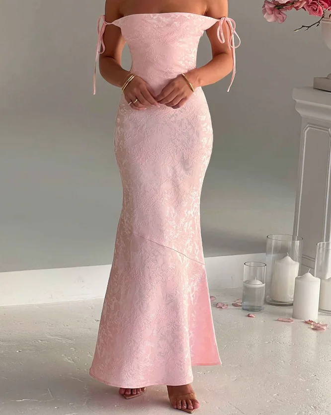 

Elegant evening dress, hip hugging suspender dress, women's summer elegant and sexy square neck low cut fishtail dress