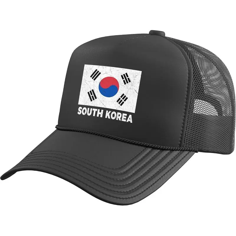 South Korean Flag South Korea Women Men Boys Girls Kids Bday Trucker Hat with Adjustable Mesh Back