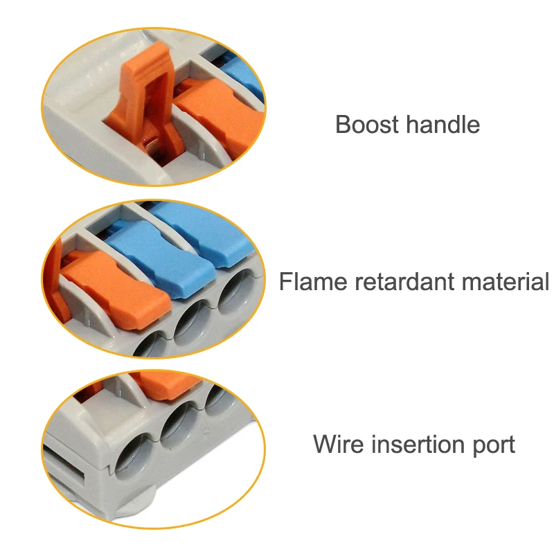 10/50pcs Quick Wire Connector Universal Compact Wiring Splicing Conector  Electrical Push In Lighting Terminal Block Connector