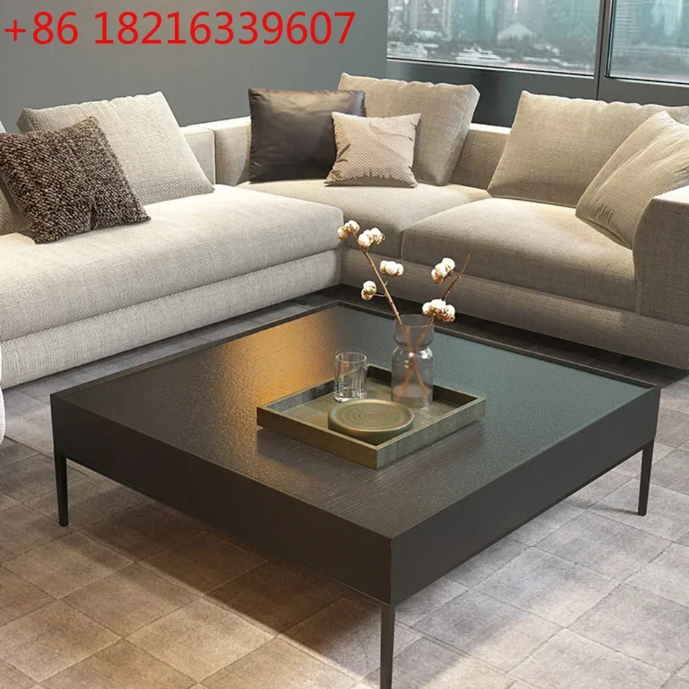 

Coffee Table Simple Fashion Black Iron Heightened Square Light Luxury Coffee Table