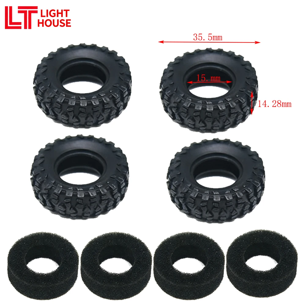 Rueda de latón con desplazamiento de 0.7'' para SCX30, neumático para AXIAL SCX30 Ford Bronco 4X4, SCX30 JEEP WRANGLER JLU 4X4, piezas de mejora, piezas RC