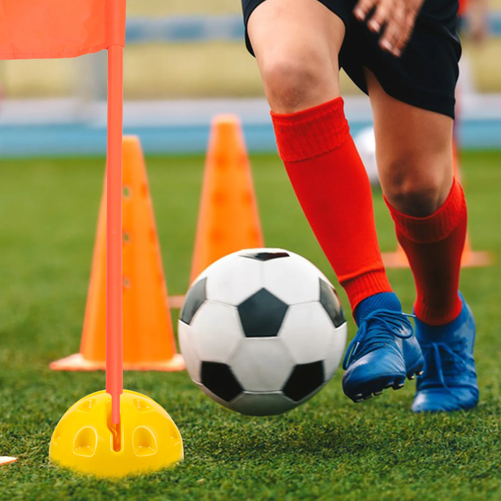 

2pcs Agility For Soccer Training Football Plastic Multi-Functional Lightweight Soccer Poles Durable Stability Pole Base Sport
