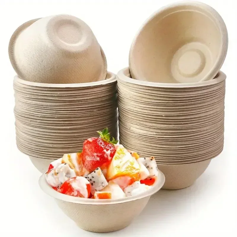 20/50PCS Disposable Paper Bowls Holiday Family Parties Disposable Paper Bowls Soup Desserts Fruit Salads Ice Cream Oatmeal