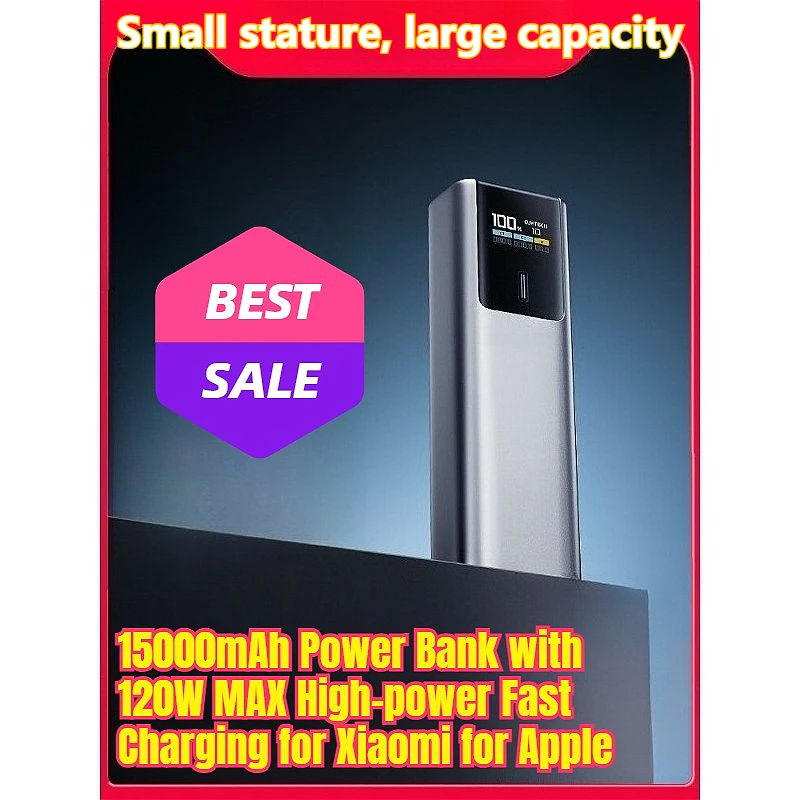 

15000mAh Power Bank with 120W MAX High-power Fast Charging for Xiaomi for Apple