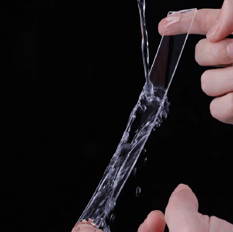 2mm kalınlığında 1/2/3/5M Nano bant çift taraflı bant Traceless kullanımlık su geçirmez bant mutfak banyo lavabo için şeffaf çıkartma