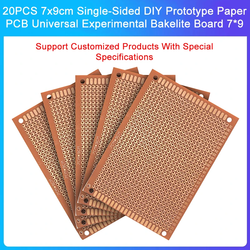

20PCS 7x9cm Single-Sided DIY Prototype Paper PCB Universal Experimental Bakelite Board 7*9