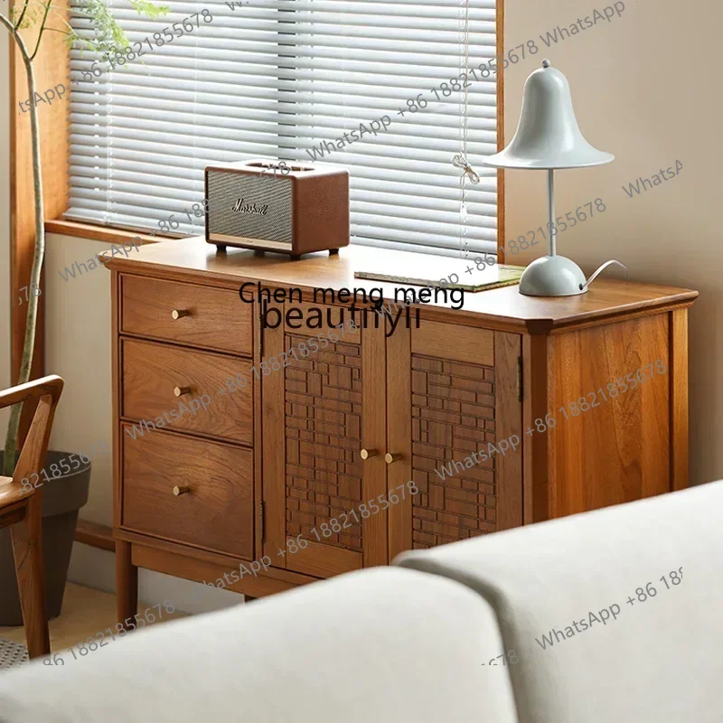 

CC Myanmar old teak retro dining side cabinet all solid wood medieval entrance cabinet living room storage chest cabinet