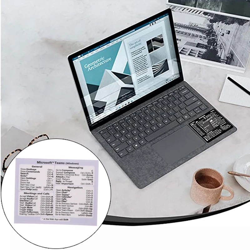 Computador Referência Teclado Atalho Adesivo, MS Teams Adesivo para PC e Web, Adesivo Temporário para PC e Laptop