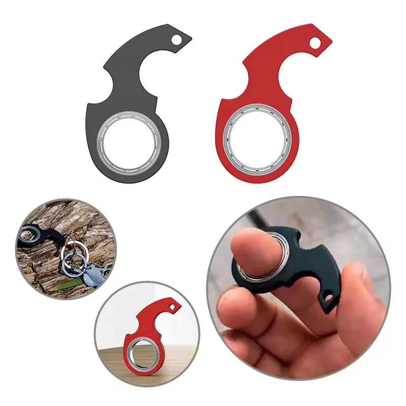 1Pc The Second Generation Fingertip Rotation Decompression Keychain Fidget Spinner Anti-Anxiety Toy Rotation