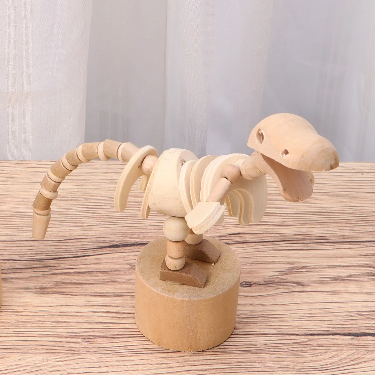 2Pcs Wooden Giraffe Dinosaur DIY Craft Kit Unfinished Solid Hardwood Smooth Sanded Educational Kids Art Project Desktop Ornament