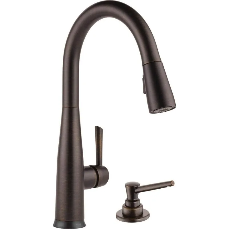 

Essa Touch Kitchen Faucet with Soap Dispenser, Oil Rubbed Bronze Kitchen Faucet with Pull Down Sprayer