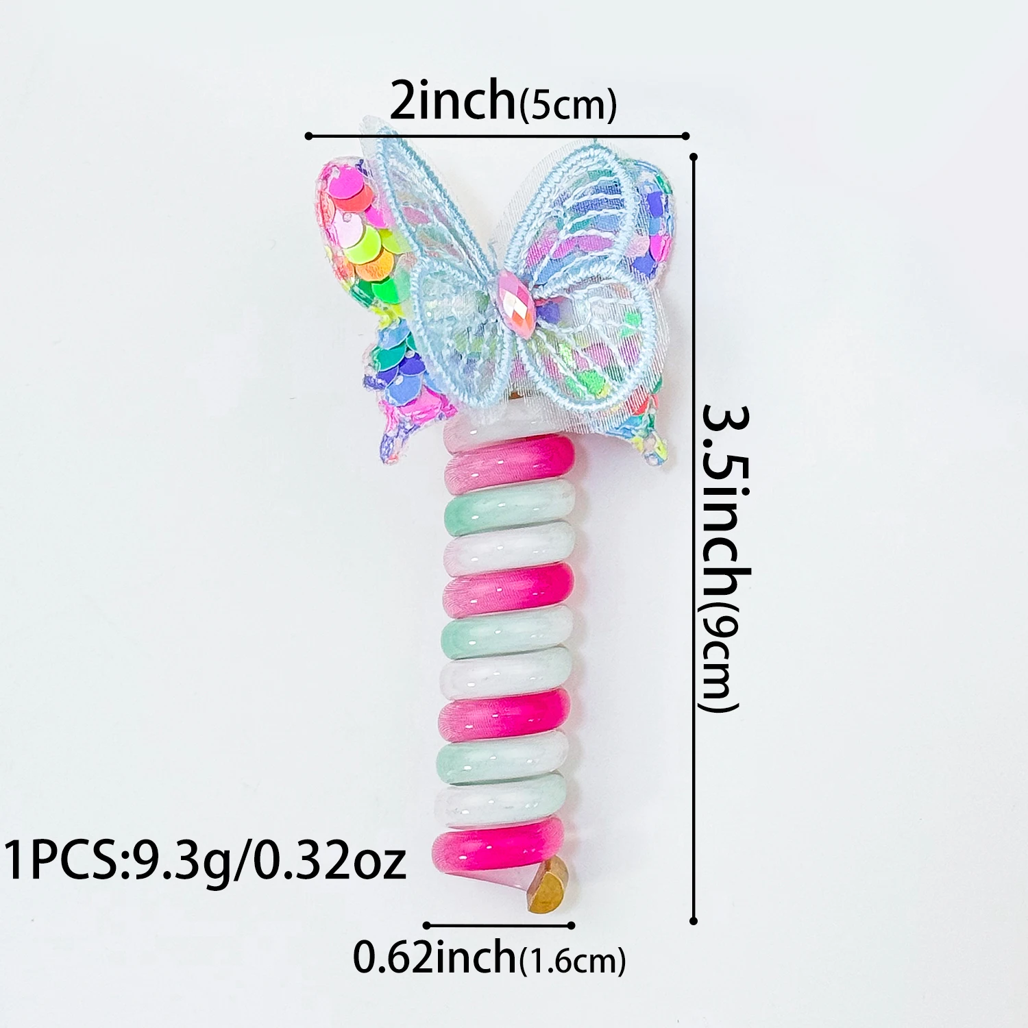 Cute Candy Color Telephone Wire Line Elasticity Rubber Band Elastic Butterfly Hair Rope For Kid Scrunchies Headbands Headwear