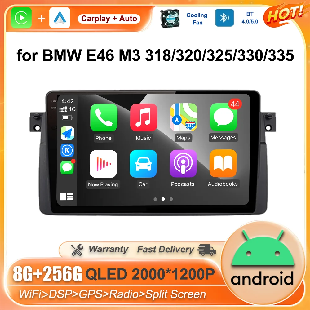 

9 inch for BMW E46 M3 318/320/325/330/335 Android OS Car Radio Multimedia Player Bluetooth GPS Navi Android Auto HD Touch Screen