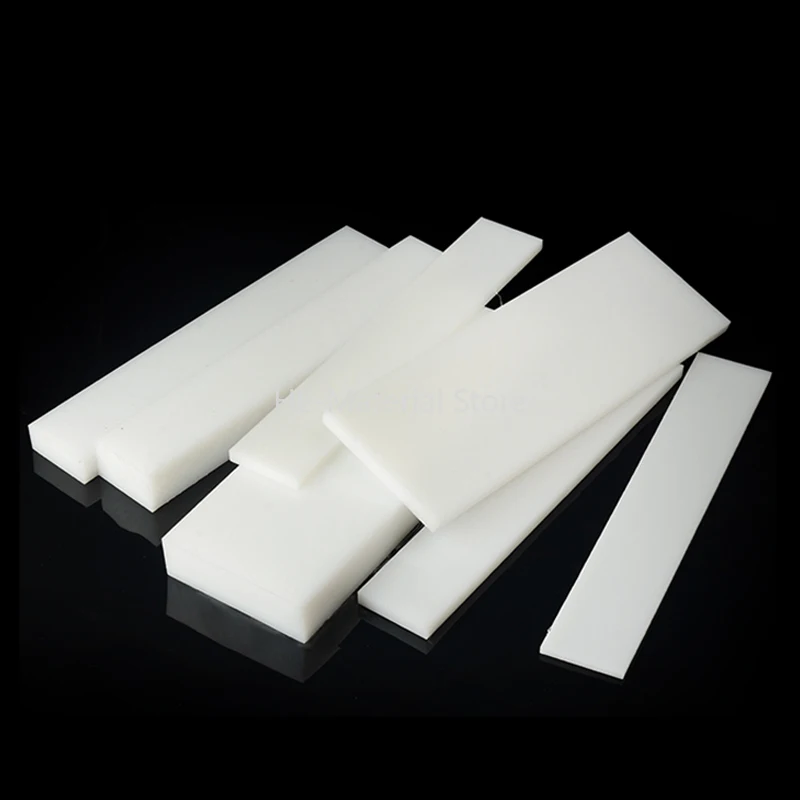 2Pcs Length 495mm White Nylon (PA) Long Strip Thick 3-20mm Wear-resistant Plastic Square Bar Flat Bar Width 20/30/40/50-120mm
