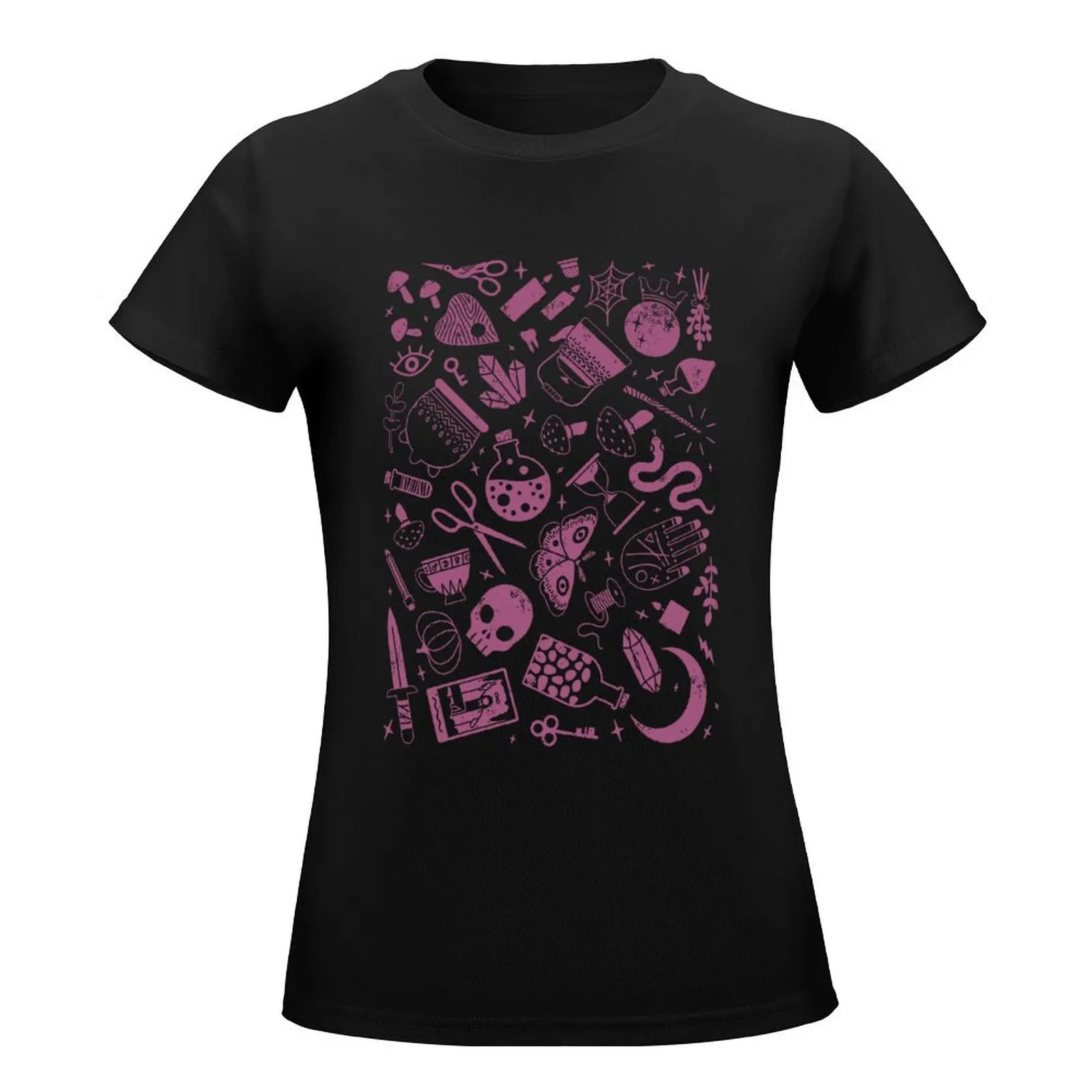 Magical Objects: Bewitched T-Shirt summer tops Aesthetic clothing t-shirt dress for Women long