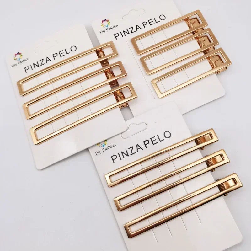 1/3pcs/set Korean Simple Metal Hairpins for Women Hollow Out Bangs Side Clip Gold Color Hairgrip Broken Hair Styling Accessories