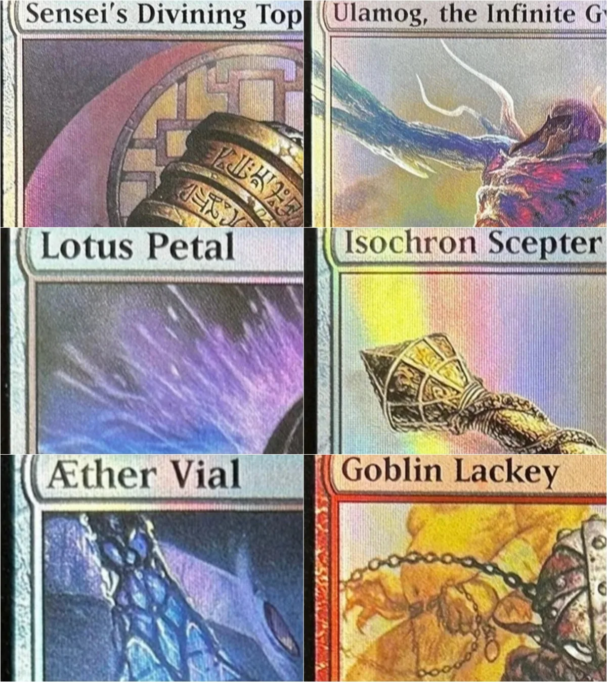 Feuille "Sensei's Divining Top/Antique Tomb" TCG cartes proxy magiques qualité supérieure Proxy rassemblement conseil jouer jeu cartes à collectionner