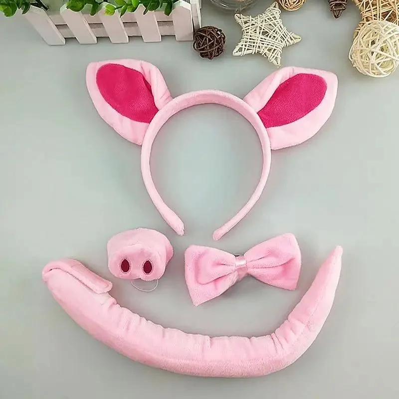 conjunto-de-fantasia-de-porquinho-rosa-com-4-pecas-orelhas-nariz-e-cauda-para-cosplay-festas-e-apresentacoes-–-acessorios
