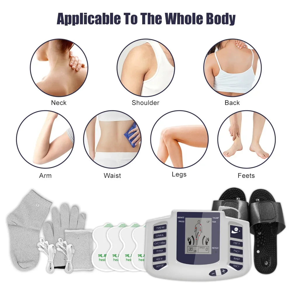 Electric Tens Muscle Stimulator Digital Muscle Therapy Full Body Massage Relax 16pads Pulse Ems Acupuncture Health Care Machine