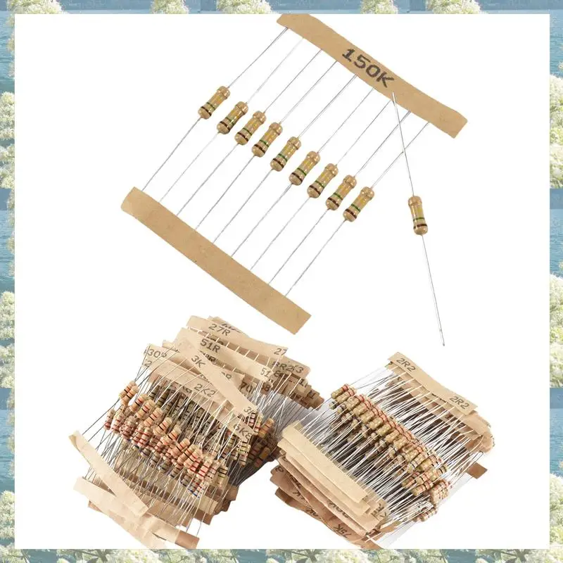 جديد-500 قطعة 50 قيم 1/2 واط 0.5 واط 5% مقاومات فيلم الكربون مجموعة متنوعة #6