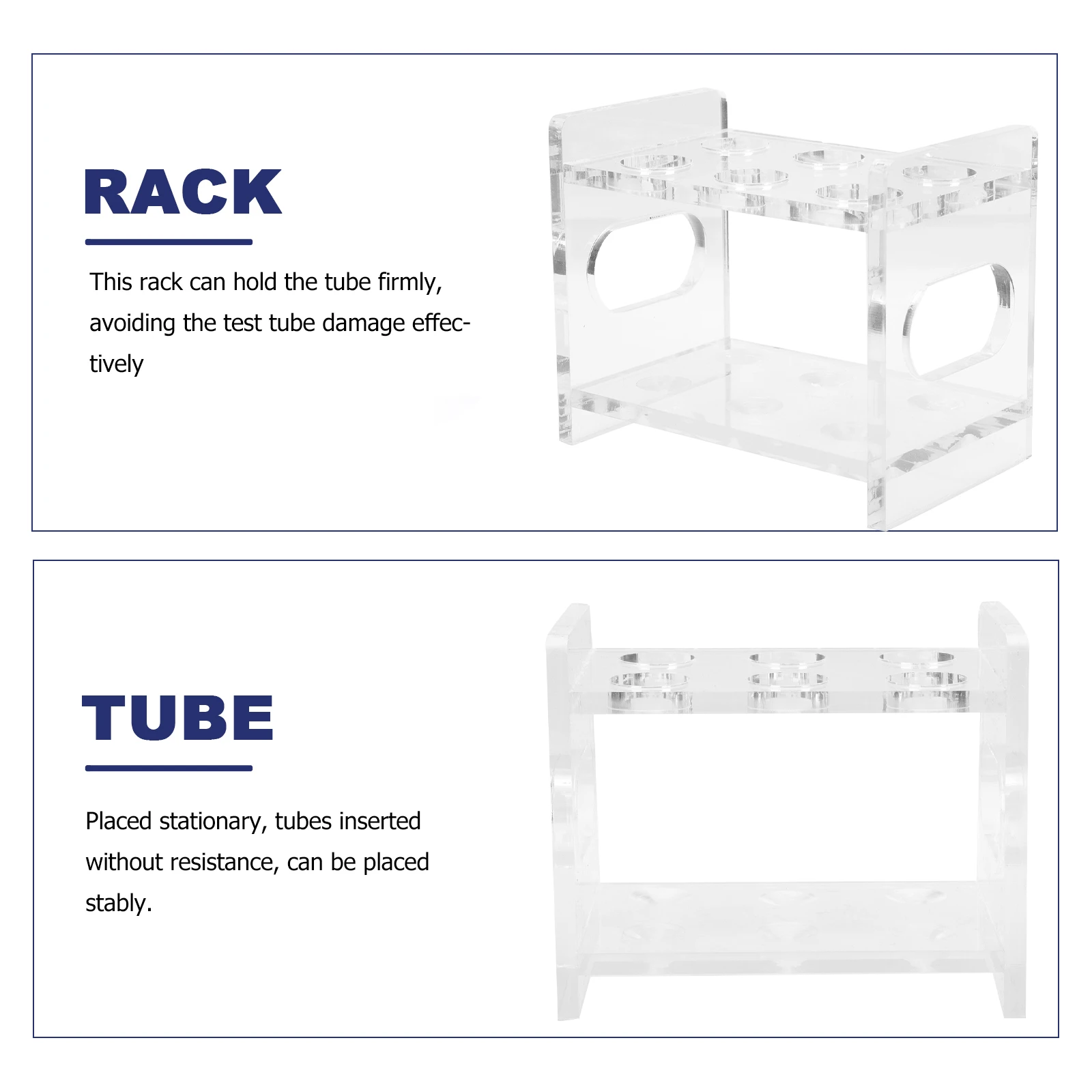 

Test Tube Rack Tubes Rocker Holders Heated Condenser Acrylic Bracket Lab Microcentrifuge