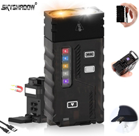 SKYSHADOW Keychain EDC UV LED Flashlight Magnet Work Light Type-C Rechargeable Torch Hat Clip Lamp Camping Pocket Lantern