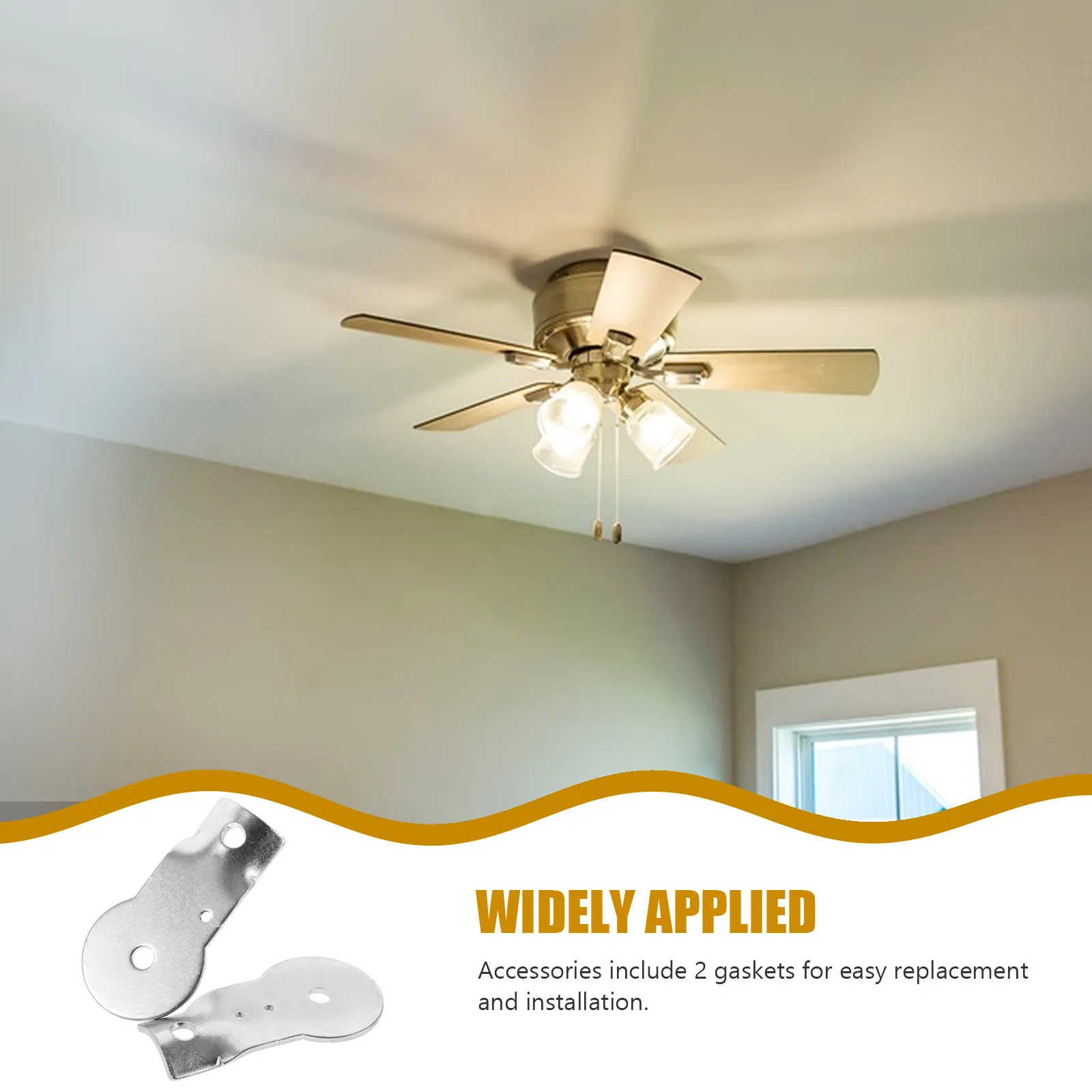 2Pcs Ceiling Fan Mounting Gasket Kit Heavy-Duty Iron Construction Invisible Aesthetic Design Multi-Occasion Fan Accessory Easy