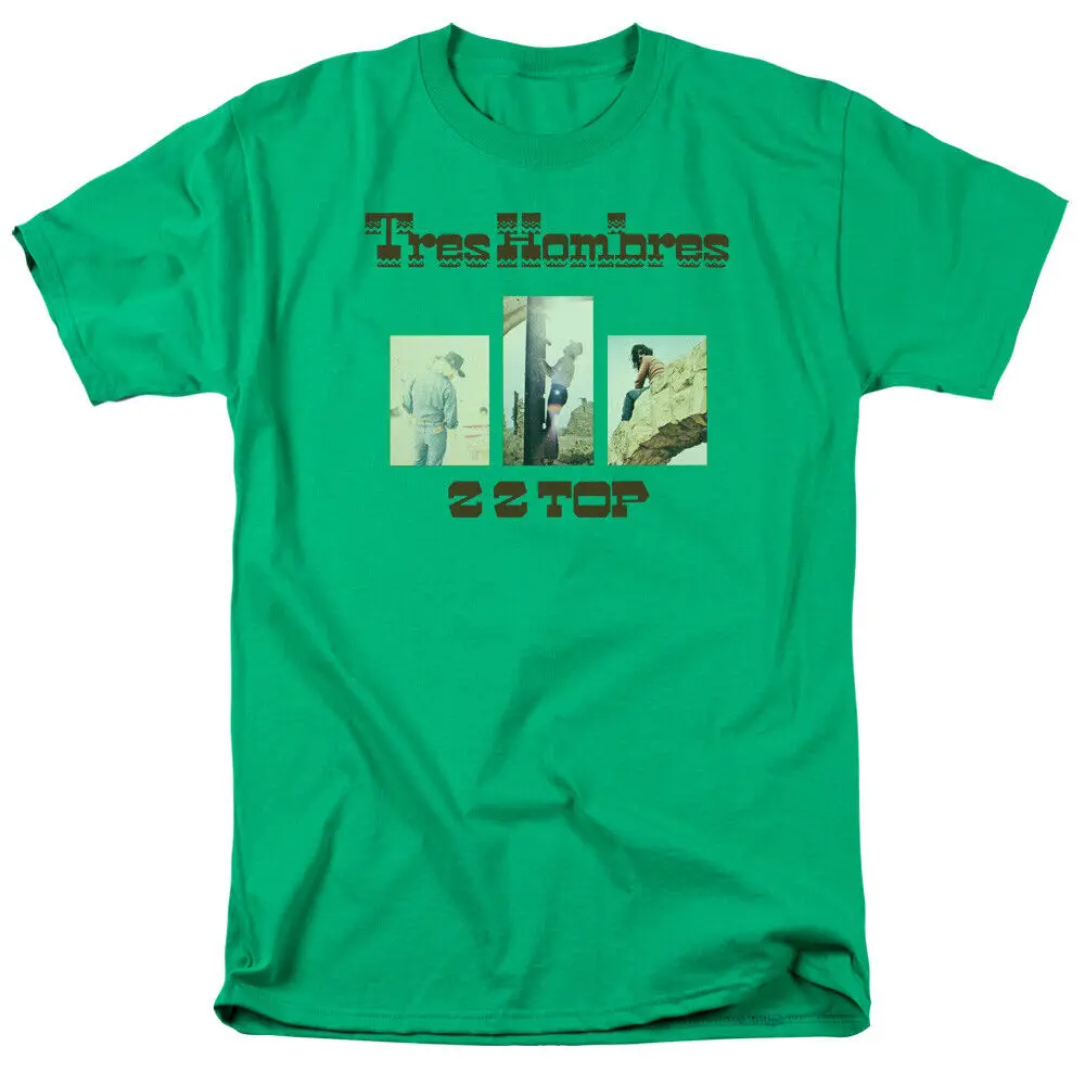 ZZ Top Tres Hombres T Shirt Mens Licensed Rock Band Sport Kelley Green