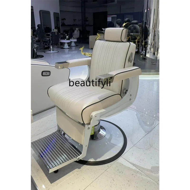 High-end barber shop hair salon hair chair, reclining grooming chair perm, dye and cut hair chair