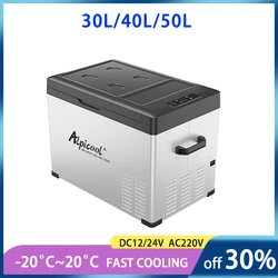 30/40/50L frigorifero per auto portatile compressore Alpicool refrigerazione 12 v24v casa LED pannello congelatore 220V piccolo frigorifero