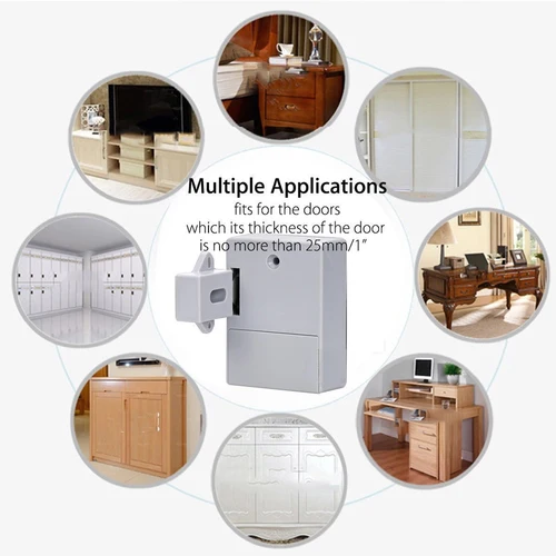 Imagen 2 del producto Cerradura de cajón con sensor de tarjeta IC, cerradura inteligente para cajón de gabinete, cerradura Digital oculta Invisible sin agujero perforado