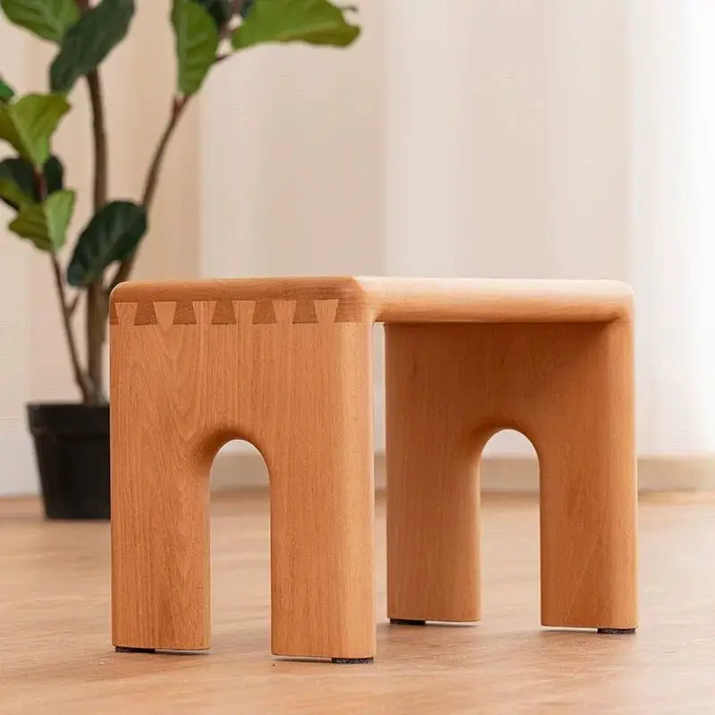 Small Stool Household Shoe Changing Square Stool Low Chair Creative Small Stool Small Living Room Solid Wood