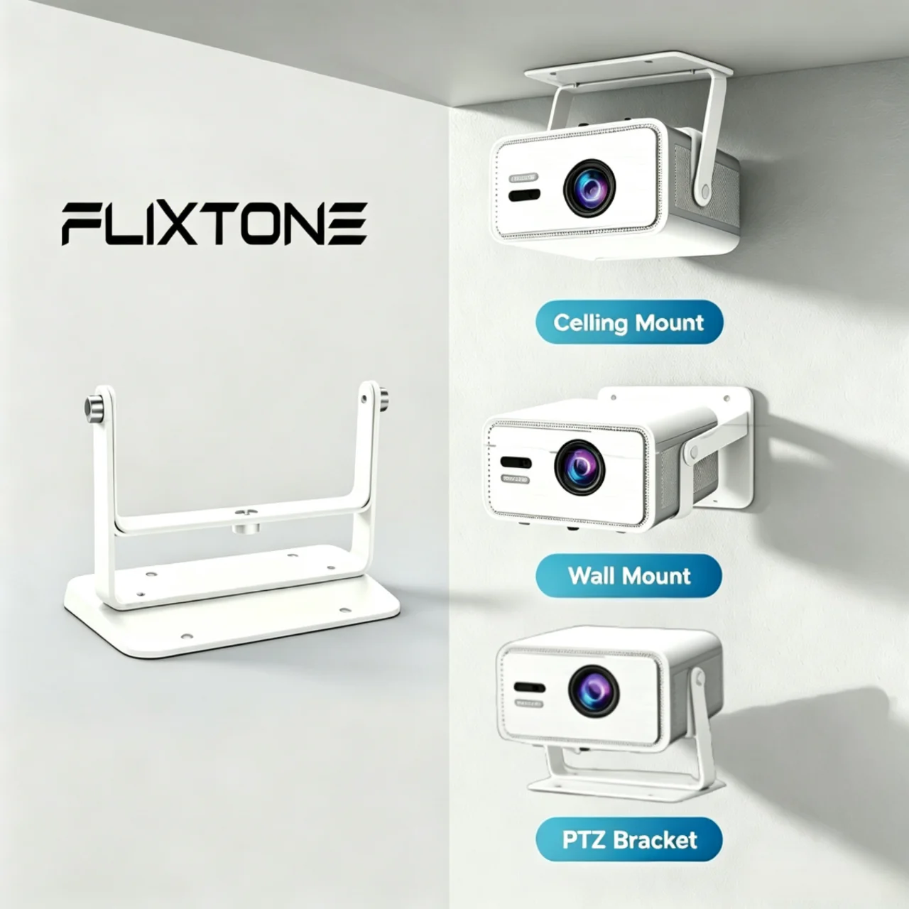 Flixtone desktop projector stand is a stable and durable rotating stand suitable for D9W MINI PRO and D9W MINI projectors