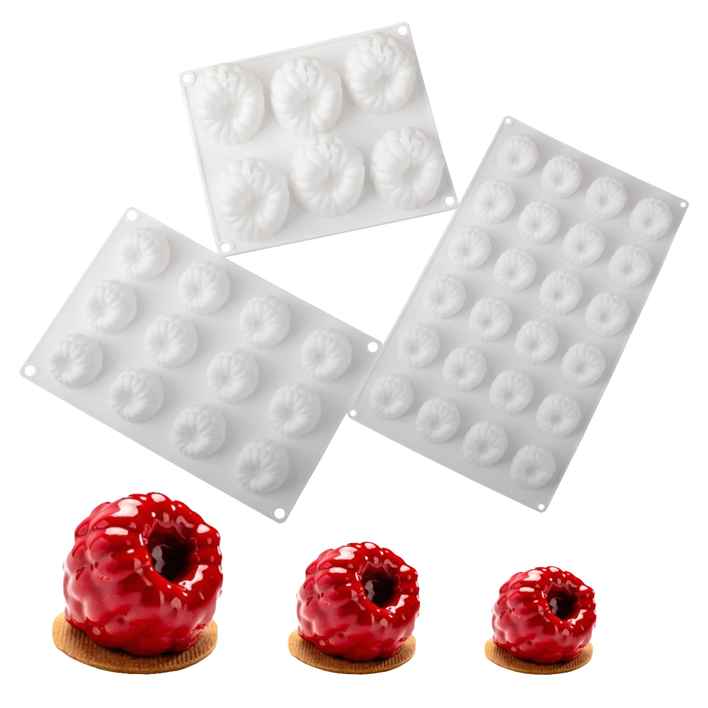 6/12/24-Cell Raspberry Design Food Grade Silicone Cake Mold Mousse Mould Chocolate Mold Dessert Baking Tools Kitchen Supplies